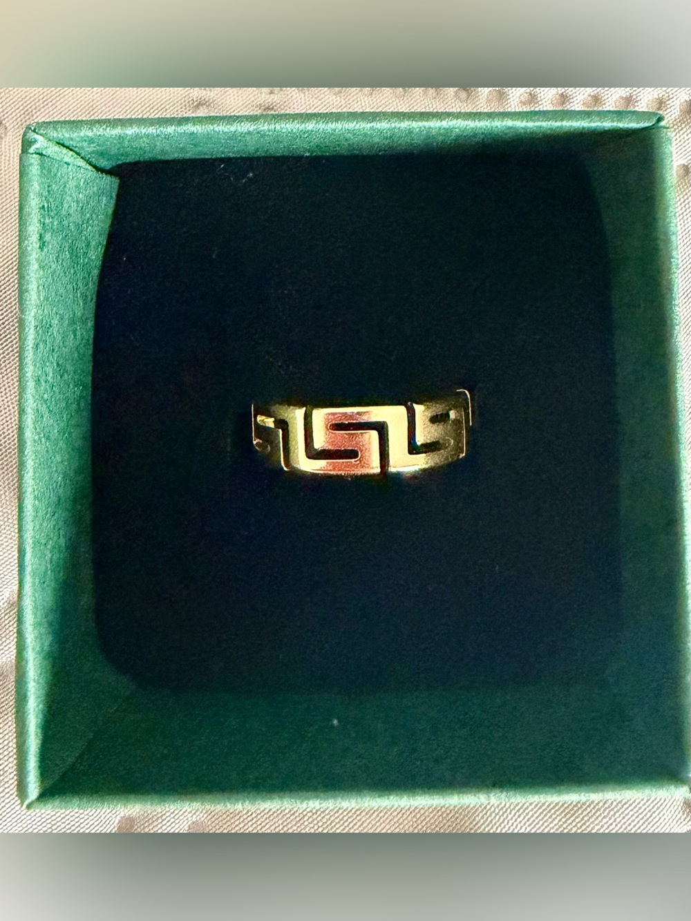 Gold Greek Key Band Ring